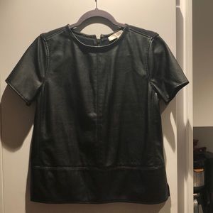 Faux leather top
